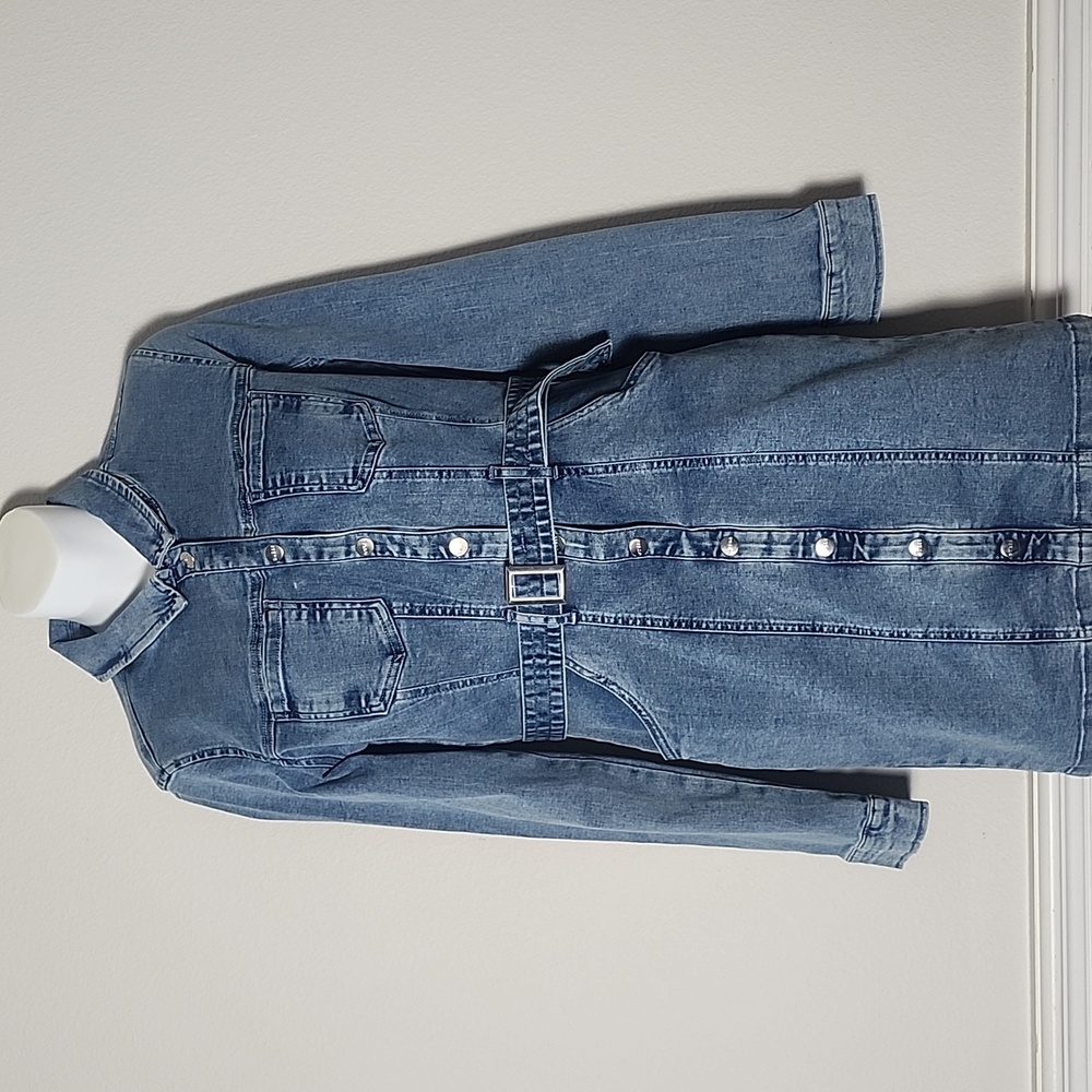 Guess Long Sleeve Fitted Denim Dress Medium NEW